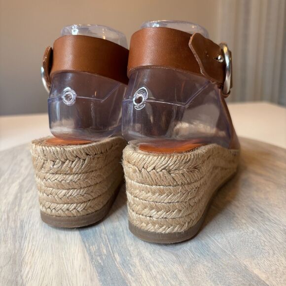 Rag & Bone Women's Espadrille Brown Leather Wedge Sandals US Size 7.5 EU 37.5 - Picture 8 of 12